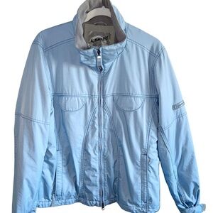 Black Dot Ski Parka Blue Nylon Waterproof Sz Large Snowboarding